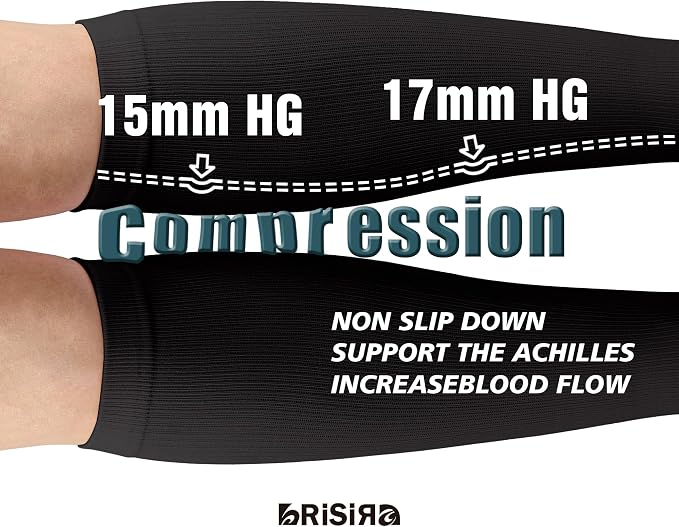 BRISIRA Coolmax Cooling Compression Socks for Women 2 Pairs Knee High 15-20 mmHg Arch Support for Nurse Pregnancy Flying | 2 Pair, Arch Support, Anti Blister, Breathable, Moisture Wicking, Cushioned, Flying, Nurses, Pregnancy, Travel - Image 4