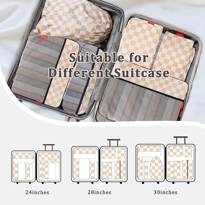 U+U 8 Set Compression Packing Cubes - Ultralight Travel Organizers - Image 7