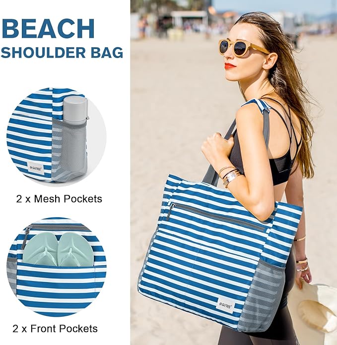 G4Free Beach Bag, Waterproof Sandproof Beach Tote Bag, Large Capacity Foldable for Women - Image 5