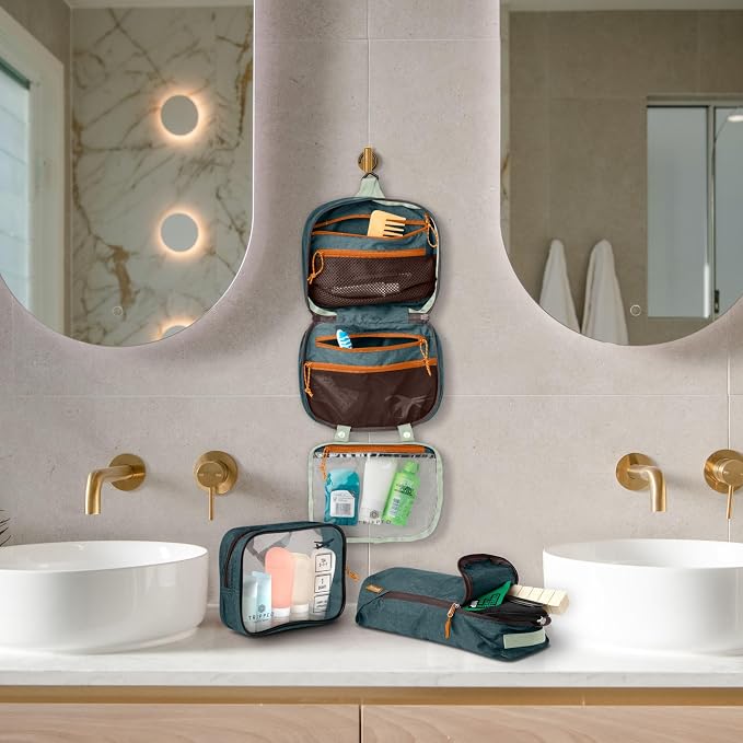 TRIPPED Travel Gear 3-Piece Travel Toiletry Bag Set | Includes Hanging Toiletry Bag, 311 TSA Liquid Bag, and Accessory Organizer Pouch with Lightweight Ripstop Construction - Image 7