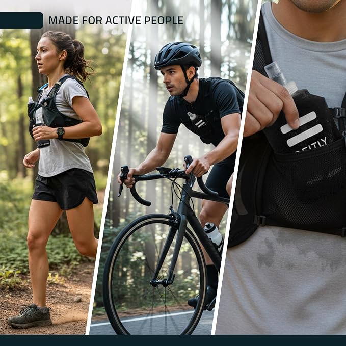 FITLY Soft Flask - Shrink As You Drink Soft Water Bottle for Hydration Pack - Folding Water Bottle Ideal for Running, Hiking, Cycling, Climbing & Rigorous Activity - Image 7