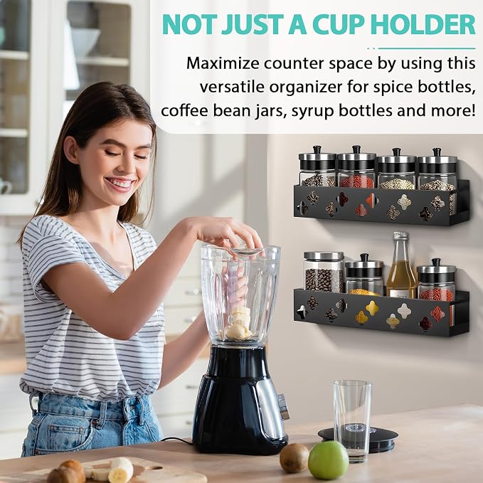 Magnetic Water Bottle Organizer for Fridge, Magnetic Cup Holder for Stanley 30 40 Oz with Tumbler Lid & Straw Organizer, 8 Tumblers Kitchen Storage Rack for Stanley Cup Accessories, Space-Saving - Image 8
