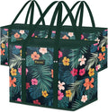 BALEINE 3PK Reusable Grocery Bags, Heavy Duty Shopping Tote Bag | 12'' Long Handles, Reinforced Bottom Keeps Upright, Fold Flat Storage, Water-Resistant Shopping Bag, Multiple Color Options by BALEINE