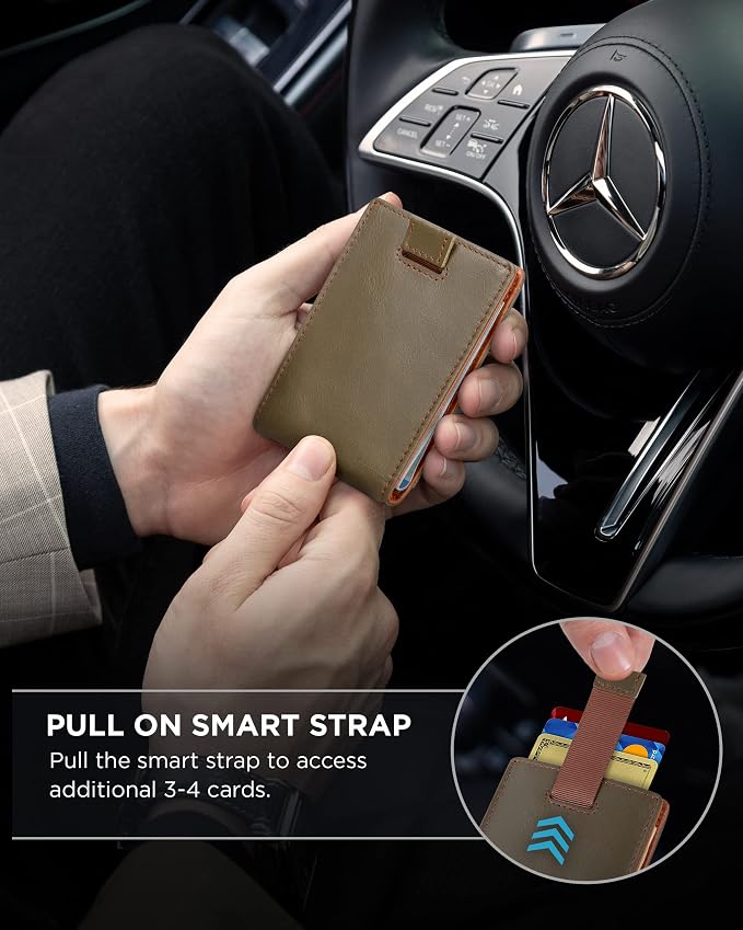 SERMAN BRANDS RFID Blocking Slim Bifold Genuine Leather Minimalist Front Pocket Wallets for Men with Money Clip Thin Mens - Image 5