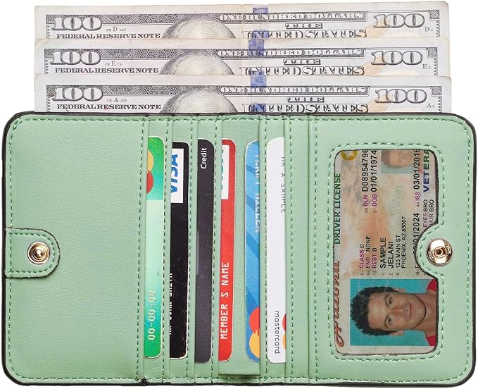 Toughergun Women’s Small Slim Leather Wallet with RFID Protection, Compact Bifold Mini Purse with Clear ID Window - Image 2