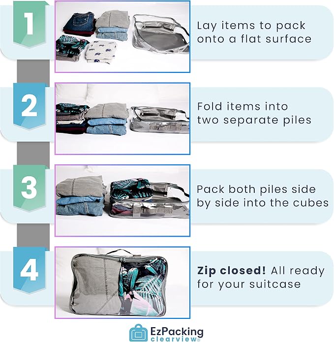 Large Clear Travel Packing Cube/See-Through PVC Organizer for Suitcase/Multipurpose Pouch w/Handle/Dress Shirts, Pants, Cashmere, Sweaters & Seasonal Linen Storage Protection (Royal Blue) - Image 5