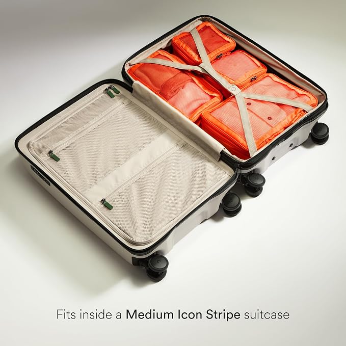 ANTLER - Compression Packing Cubes for Travel, Luggage Organiser for Suitcases or Bags, Travel Accessories, Set of 4, Coral - Image 5