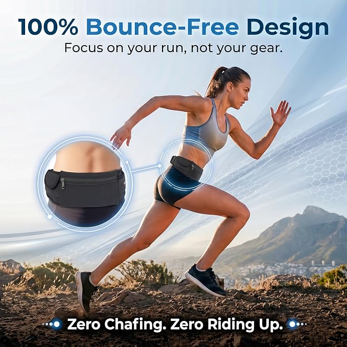 The Belt of Orion Running Belt, No-Bounce Waist Pack, 3 Pockets | Running Belt, No-Bounce Fit, 3 Zippered Pockets, Adjustable, For Running, Workouts & Hiking 9x3.5in - Image 5