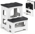 2 Step Stool Foldable, Non-Slip Steps, Folding Step Stool for Adults & Kids, Plastic Stool Pool Ladder, Collapsible Stools 2 Step Ladder for Kitchen Toilet Bedroom Office RV, Holds 330 lbs by Unknown