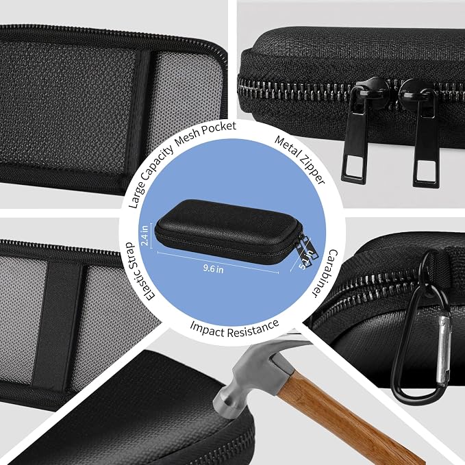 6500°F Hard Fire-Resistant Power Bank Case,Waterproof Electronic Organizer Travel Bag,Shockproof EVA Carrying Case for Cell Phones/Earbuds,Travel Gadgets for Cables,SD Memory Card,Camera Chips - Image 4