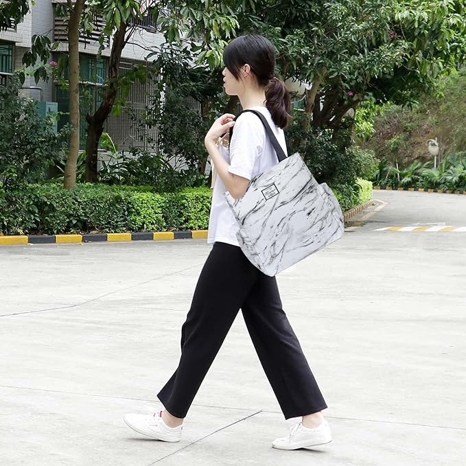 KAMO Floral Tote Bag - Waterproof Lightweight Handbags Travel Shoulder Bag for Hiking Yoga Gym Swimming Travel Beach - Image 2