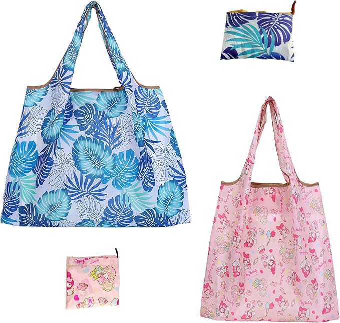 2-Piece reusable grocery bags,shopping bags,grocery bags Reusable Shopping 60+Pounds Capacit, Foldable, by Vivelyst