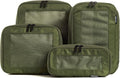 Compression Packing Cubes for Travel, 4-Pack, Olive | Solves overpacking, 4-Piece set fits most carry-ons, 50% Space savings, Compression luggage organizer bags by Aerotrunk