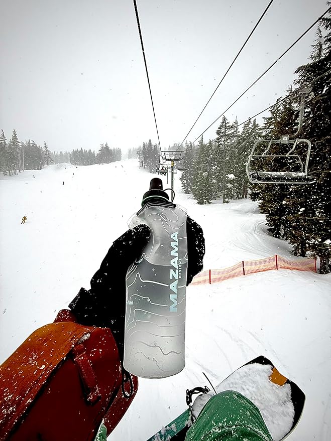 Mazama Aqua Bend Collapsible Soft Sport Water Bottle/Flask/Canteen. Ultralight and Eco-Friendly. Ideal for Running, Hiking, Cycling, Climbing. Fits Most Hydration Vests (Glacier, 500ml) - Image 3