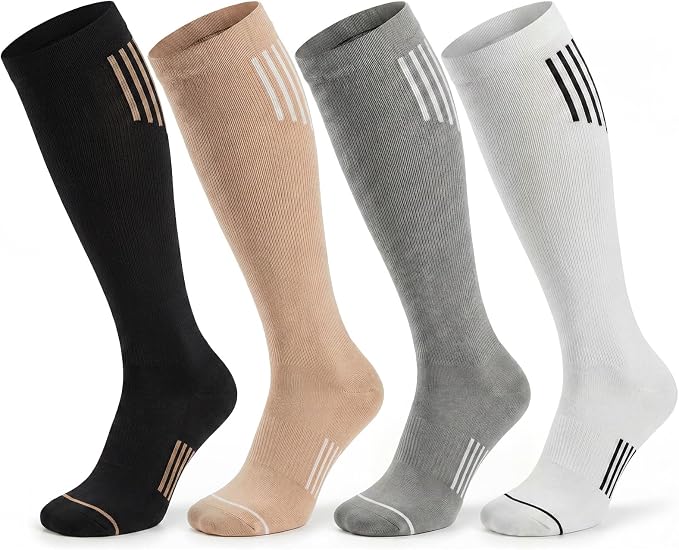4-Pack 15-20 mmHg Athletic Compression Socks by Unknown