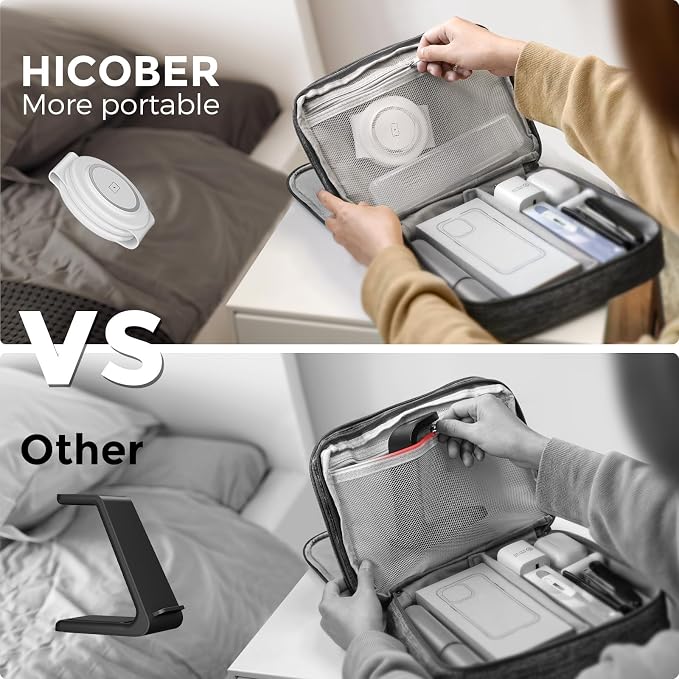 Hicober 3 in 1 Wireless Charging Station for iPhone 15, Magnetic Foldable Travel Charger Station Stand 18W for iPhone Air 17 16 15 14 13 12 Pro/Max/Plus/Apple Watch All Series & Airpods - Image 4