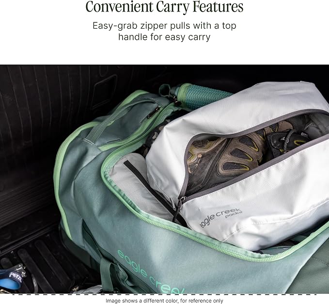 Eagle Creek Pack-It Reveal Multi Shoe Cube, Willow Green | Dual-Compartment Shoe Cube for Optimizing Luggage Space, Travel-Friendly, Easy-Grab Zipper, Quick Grab Handle, Lightweight - Image 5