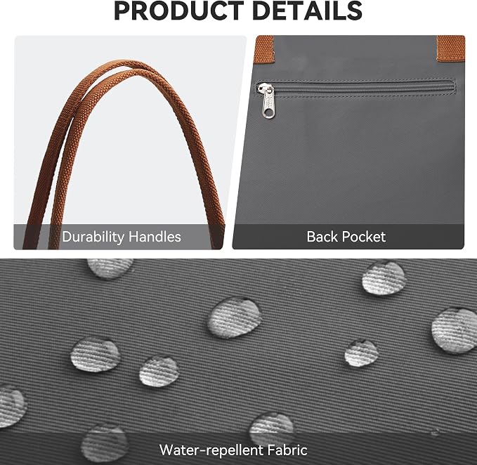 KALIDI Tote Bag for Women Nylon Top-Handle Purse,Large Capacity Shoulder Hobo handBag with Zipper Leisure Foldable Weekend - Image 7
