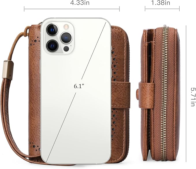 GAEKEAO Leather Credit Card Holder Wallet for Women RFID Blocking Large Capacity Bifold Zipper Card Case Organizer with Wristlet 32 Slots - Image 3