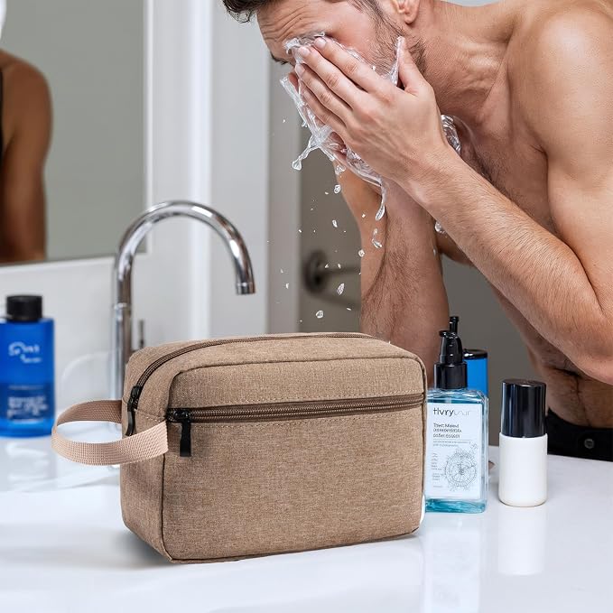 Travel Toiletry Bag for Men & Women, Hanging Cosmetic Organizer | Water-Resistant Fabric, Sturdy Handle, Lightweight Dopp Kit – Bathroom Toiletries, Makeup, Shaving, Grooming & Accessories - Image 5