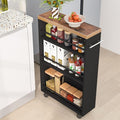 Tribesigns Slim Storage Cart, Rolling Narrow Kitchen Cart on Wheels for Small Place, 4-Tier Slide Out Slim Utility Cart Skinny Laundry Cart with Handle for Kitchen, Bathroom, Laundry by Unknown