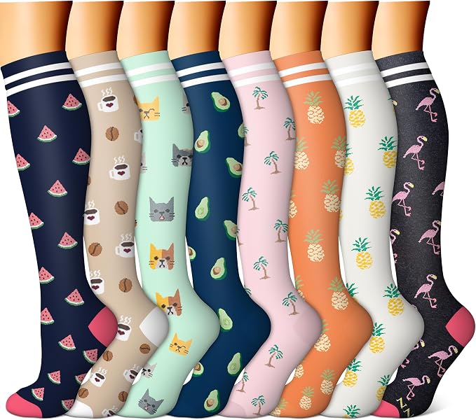 FEYHAY Copper Compression Socks (8 Pairs) 15-20 mmHg Circulation is Best Athletic & Daily for Men & Women, Running, Climbing by FEYHAY