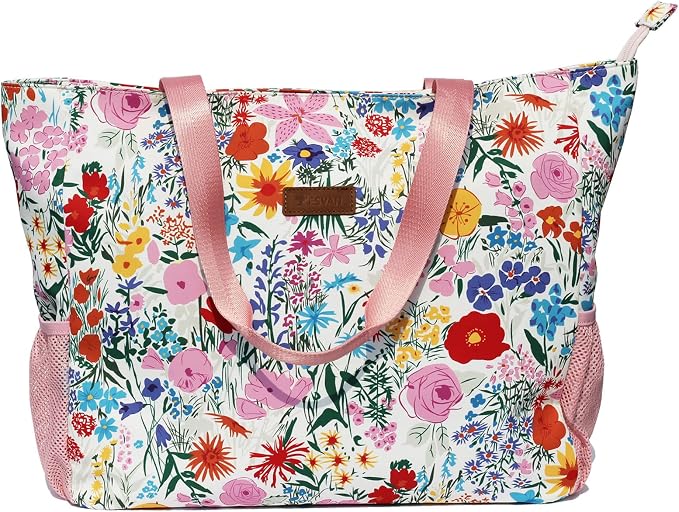 ESVAN LARGE BEACH BAG Water Resistant Lightweight 20 inch Women Oversize Tote Bag for Gym Beach Travel Pool Yoga Nurse - Image 9