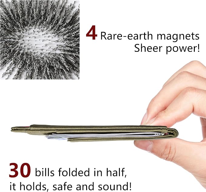Toughergun Slim Wallet for Men RFID Blocking Money Clip, Minimalist Front Pocket Credit Card Holder, Magnetic Thin Mens Wallets with ID Window - Image 5