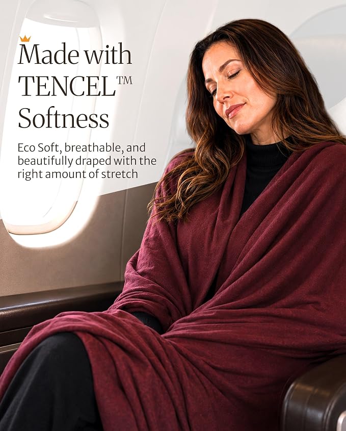 Pashmina Shawl Wraps for Women | USA Made Travel Scarf for Women | Lightweight & Soft Pashmina | Evening Dresses | Travel Scarf Airplane | UPF 50+ Sun Protection | 68x35in - Image 5
