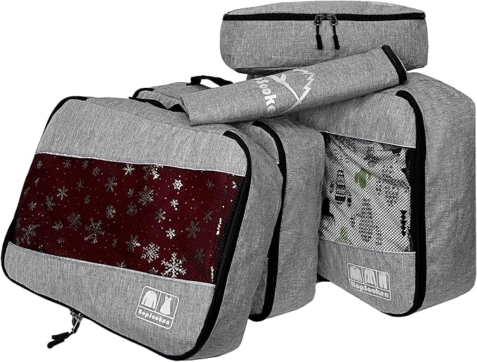 5 Set Packing Cubes for Travel Large Suitcase Luggage Organizer Bags Travel Accessories Vacation 4 Cubes 1 Laundry Pouch Bag - Image 2