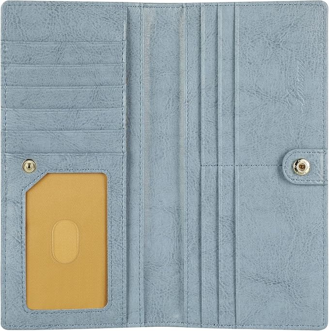 Ultra Slim Thin Leather Women Wallet RFID Blocking Credit Card Holder Bifold Long Ladies Billfold - Image 3