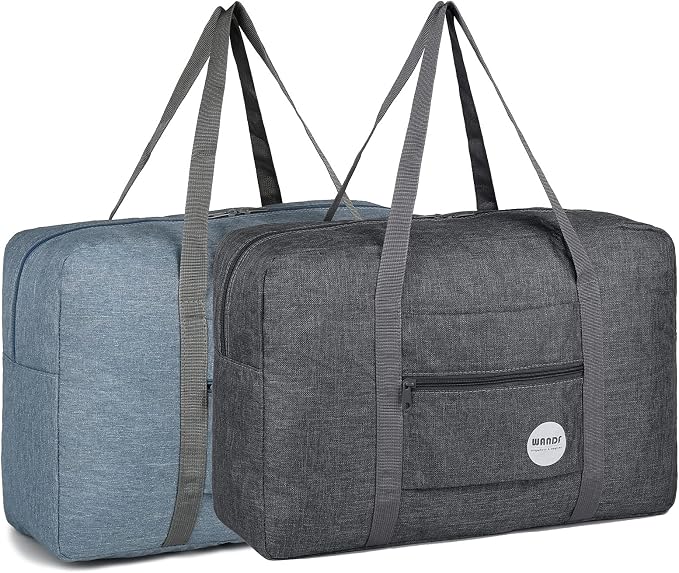 WANDF Personal Item Travel Bag, Carry On Duffle Bag Women | 18x14x8 inches, Airline Underseat Aprroved, Weekend Overnight Trips, Lightweight Packable by WANDF