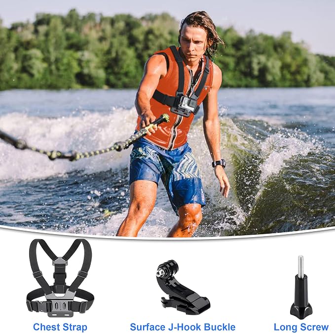 18 in 1 Surfing Action Camera Accessories Compatible with GoPro Hero 12/11 | Action Camera Accessory Kit Compatible with GoPro 10/9/8,Action 5 Pro/Action 4/Action 3,DBPOWER,APEMAN,Yi and VicTsing - Image 4