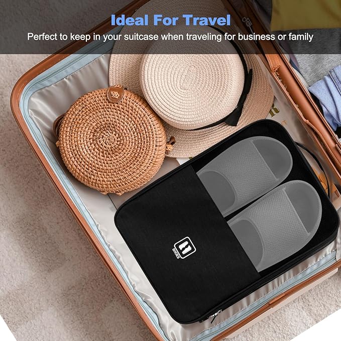 Travel Shoe Bag,Holds 3 Pairs of Shoes, for Travel&Daily Use | Large Capacity Shoe Bags for Travel,Golf Shoe Bag,Portable Dance Shoe Storage Pouch,Sneaker Storage Bag ,Black - Image 7