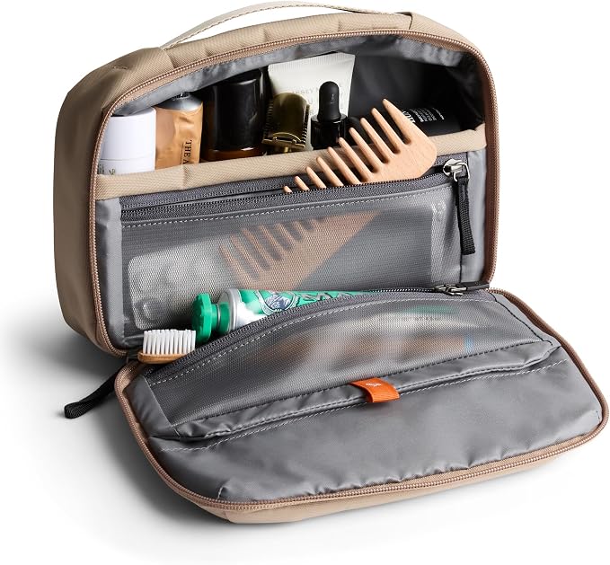 Bellroy Hanging Toiletry Kit 3L, Travel Toiletry Bag - Stone | 3L hanging toiletry bag for men and women, designed for travel - Image 2