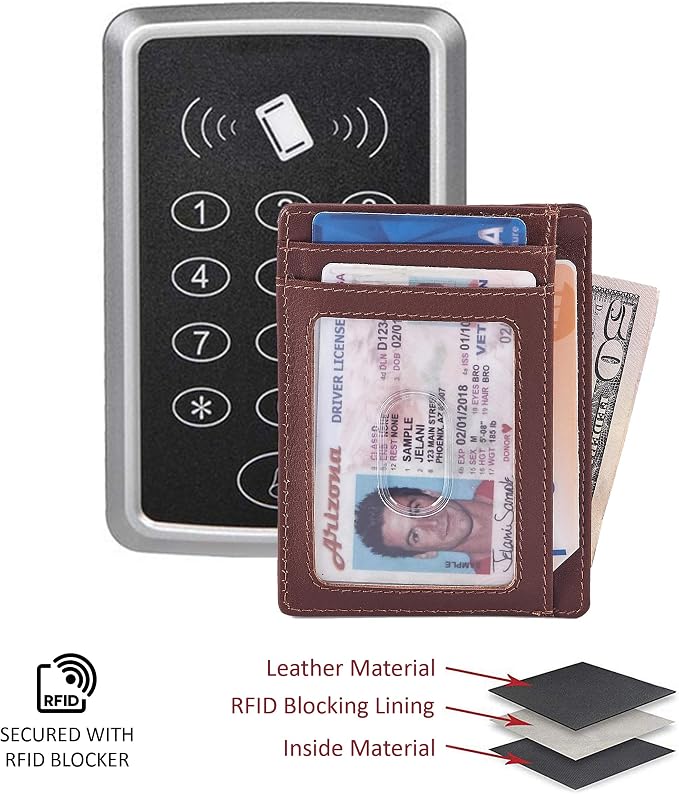 Front Pocket Wallet for Men Women Slim Minimalist Real Leather RFID Blocking Credit Card Holder - Image 3