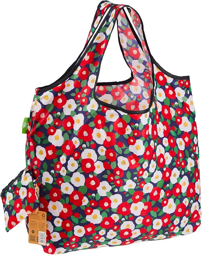 ECO CHIC Foldable Reusable Large Grocery Bags - Foldable Grocery Bags - Lightweight, Recycled & Reusable Shopping Bag - Waterproof, Packable Tote Fitting in Fine Grocery Bag Carrier by ECOCHIC