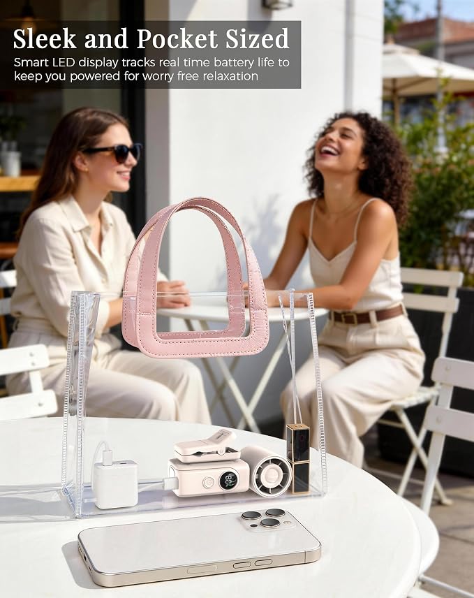 Hotsales Clip-On Portable Fan for Strollers, Handheld Turbo Fan for Travel | Small But Mighty Mini Fan, Detachable 360° Rotating Clip, LED Display, Rechargeable, Summer Outings, Gifts For Women And Men - Image 8