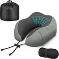 Travel Neck Pillow,Neck Pillow for Sleeping Travel,Airplane, Car, Office | Upgraded Memory Foam Neck Pillow for Travel,Machine Washable, Adjustable Flight Pillow, Suitable for Sleeping (Grey) by Phentzari