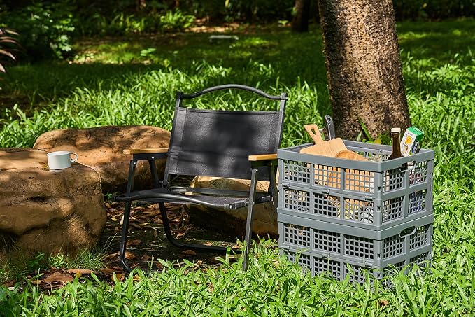 Aebeky 3-Pack Plastic Collapsible Storage Crates-30L,Foldable Plastic Crates for Storage (Gray) - Image 8