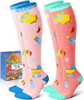 Thick Soft Cotton Compression Socks | 2 Pairs 15-20mmHg Cushioned Soft Breathable Comfortable Knee High Compression Socks for Women Men, Pregnancy Travel Nurse by Lalapapa