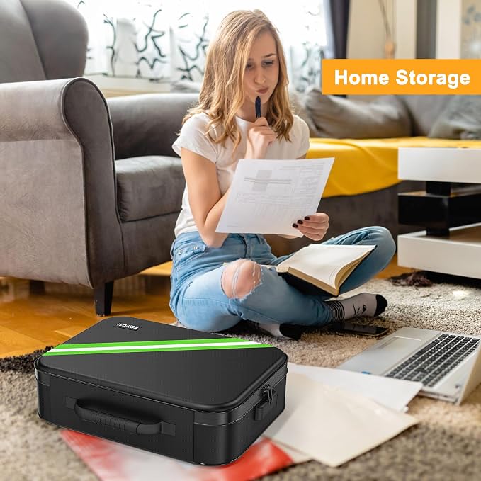5200℉ Fireproof Document Box with Lock 8-Layer | Waterproof Important Document Organizer , Home Travel Strong Fireproof Safe Storage Box for Letter Size File - Image 8