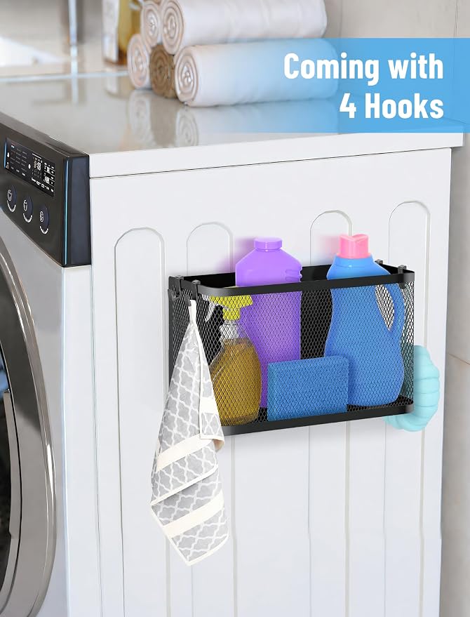 Magnetic Storage Basket Set, 2-Pack Dryer Ball Holder | Medium & Small: Attach to Fridge or Any Metal Surface in Seconds, No Hardware Needed - Image 4