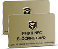 SaiTech IT 2 Pack RFID Blocking Card for Credit Debit ID Card, Golden | Slim Anti-Theft Contactless NFC RFID Blocker Protector, Easily Fit into Wallet and Purse, for Men & Women by SaiTechIT