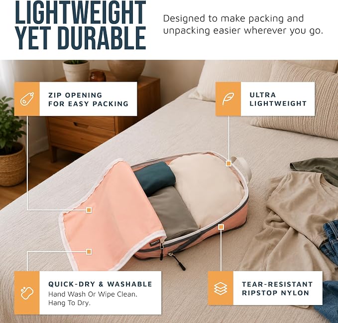 TRIPPED Travel Gear Large Compression Packing Cubes 7-Piece Set for Travel - Image 3