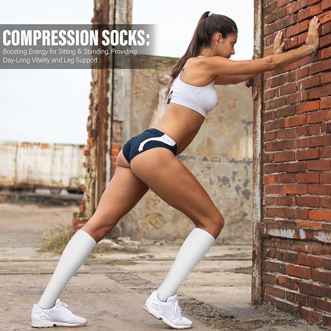 WITHYOU 3 Pairs Compression Socks for Women & Men 15-20 mmHg,Best Support for Nurses Running Hiking - Image 5