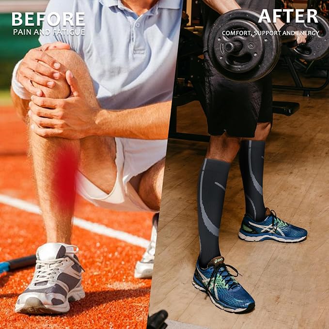 hello momoya Compression Socks for Women Men Circulation Knee High 8 Pairs for Nurses, Running, Travel, Athletic - Image 2