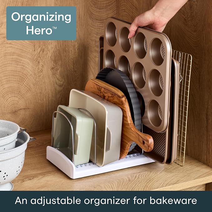 YouCopia StoreMore Bakeware Rack, Adjustable Dividers, Baking Pan Organizer - Image 2