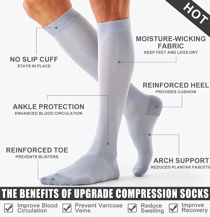 4 Pairs Compression Socks for Women and Men-Circulation Best Support Socks for Running,Athletic,Cycling - Image 6