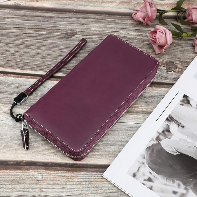Small Compact Women Wallet RFID Blocking Genuine Leather Bifold Purse with ID Windows - Image 6